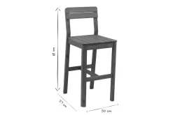 Miliboo Tabouret De Bar|Chaise De Jardin-Tabourets de bar de jardin en bois massif H80 cm (lot de 2) AKIS