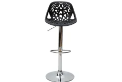 Miliboo Tabouret De Bar-Tabourets de bar design avec motif baroque noir (lot de 2) BAROCCA