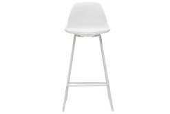 Miliboo Tabouret De Bar-Tabourets de bar design blancs pieds métal 65 cm (lot de 2) FRANZ
