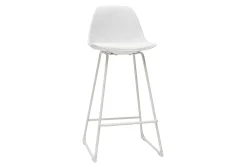Miliboo Tabouret De Bar-Tabourets de bar design blancs pieds métal 65 cm (lot de 2) FRANZ