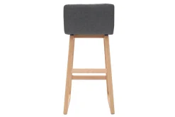 Miliboo Tabouret De Bar-Tabourets de bar design bois clair et tissu gris 65 cm (lot de 2) OSAKA