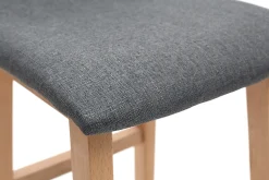 Miliboo Tabouret De Bar-Tabourets de bar design bois clair et tissu gris 65 cm (lot de 2) OSAKA