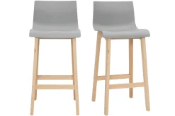 Miliboo Tabouret De Bar-Tabourets de bar design bois et gris clair H65 cm (lot de 2) NEW SURF
