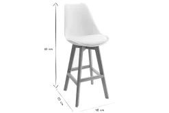 Miliboo Tabouret De Bar-Tabourets de bar design blanc et bois H65 cm (lot de 2) PAULINE