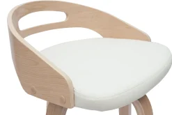 Miliboo Tabouret De Bar-Tabourets de bar design bois clair et polyuréthane blanc 65cm (lot de 2) MANO