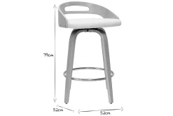 Miliboo Tabouret De Bar-Tabourets de bar design bois clair et polyuréthane blanc 65cm (lot de 2) MANO