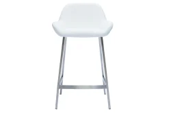 Miliboo Tabouret De Bar-Tabourets de bar design blancs et pieds métal (lot de 2) RINGER