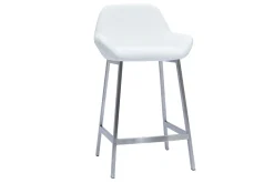 Miliboo Tabouret De Bar-Tabourets de bar design blancs et pieds métal (lot de 2) RINGER