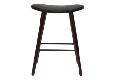 Miliboo Tabouret De Bar-Tabourets de bar design bois foncé noyer et noir H65 cm (lot de 2) MEADOW