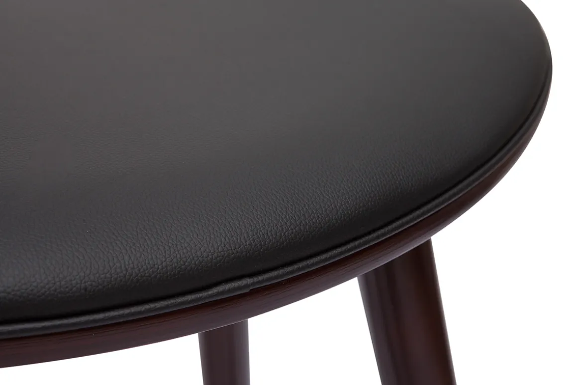 Miliboo Tabouret De Bar-Tabourets de bar design bois foncé noyer et noir H65 cm (lot de 2) MEADOW