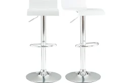 Miliboo Tabouret De Bar-Tabourets de bar design blancs et acier chromé (lot de 2) SURF V2