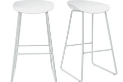 Miliboo Tabouret De Bar-Tabourets de bar design blancs H75 cm (lot de 2) PEBBLE