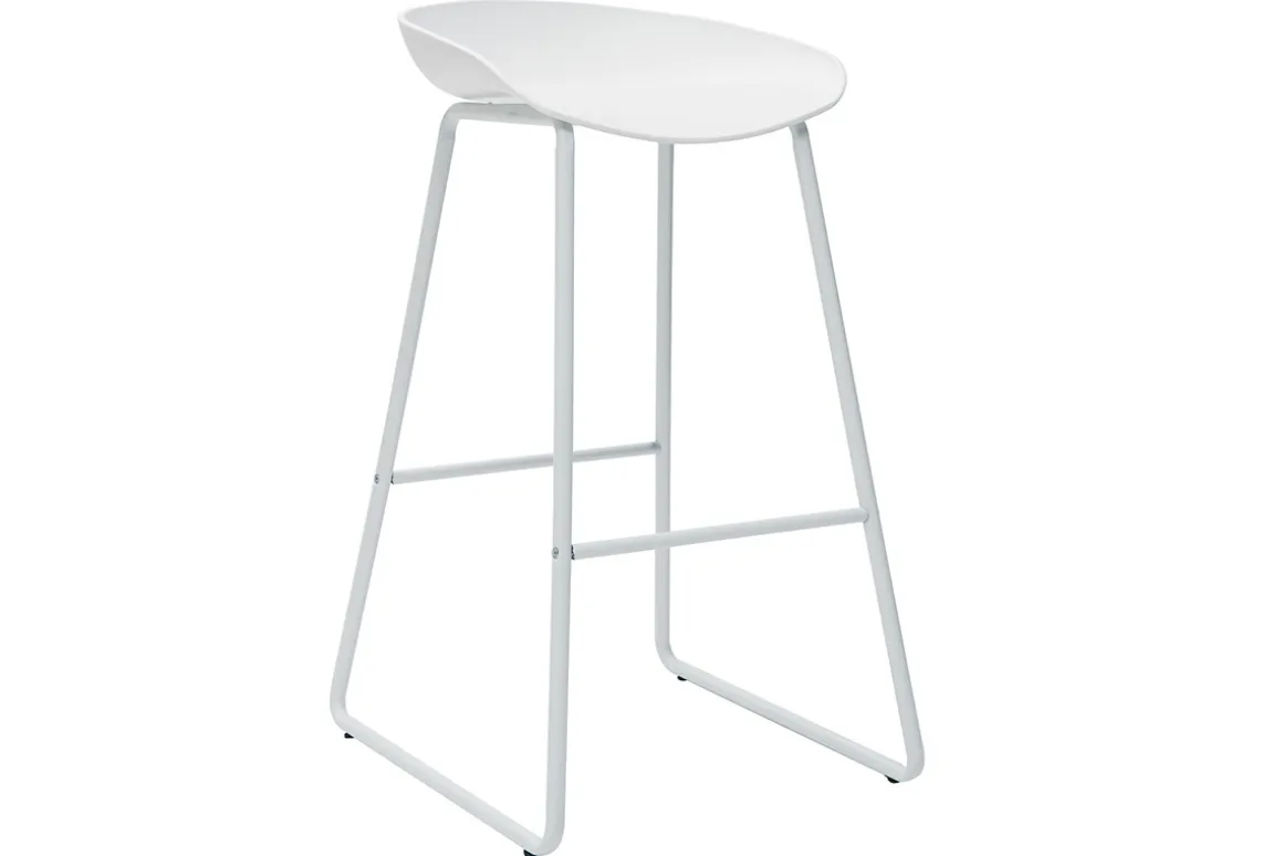 Miliboo Tabouret De Bar-Tabourets de bar design blancs H75 cm (lot de 2) PEBBLE