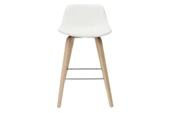 Miliboo Tabouret De Bar-Tabourets de bar design blanc et bois clair H65 cm (lot de 2) NONIE