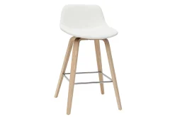 Miliboo Tabouret De Bar-Tabourets de bar design blanc et bois clair H65 cm (lot de 2) NONIE