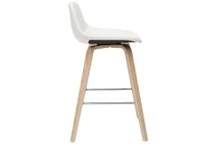 Miliboo Tabouret De Bar-Tabourets de bar design blanc et bois clair H65 cm (lot de 2) NONIE