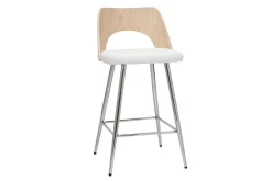 Miliboo Tabouret De Bar-Tabourets de bar design bois et blanc H66.5 (lot de 2) FALCOM