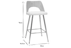 Miliboo Tabouret De Bar-Tabourets de bar design bois et blanc H66.5 (lot de 2) FALCOM