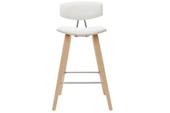 Miliboo Tabouret De Bar-Tabourets de bar design blanc et bois clair H69 cm (lot de 2) VASCO