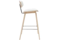 Miliboo Tabouret De Bar-Tabourets de bar design blanc et bois clair H69 cm (lot de 2) VASCO