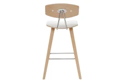 Miliboo Tabouret De Bar-Tabourets de bar design blanc et bois clair H69 cm (lot de 2) VASCO