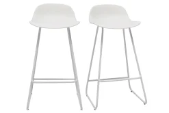 Miliboo Tabouret De Bar-Tabourets de bar design blancs H65 cm (lot de 2) ELLA