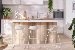 Miliboo Tabouret De Bar-Tabourets de bar design blancs H65 cm (lot de 2) ELLA