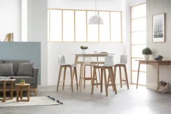 Miliboo Tabouret De Bar-Tabourets de bar design bois et blanc H65 cm (lot de 2) NEW SURF