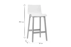Miliboo Tabouret De Bar-Tabourets de bar design bois et blanc H65 cm (lot de 2) NEW SURF