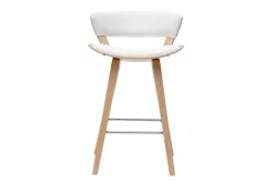 Miliboo Tabouret De Bar-Tabourets de bar design blanc et bois clair H65 cm (lot de 2) SYRAH