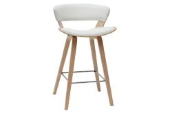 Miliboo Tabouret De Bar-Tabourets de bar design blanc et bois clair H65 cm (lot de 2) SYRAH