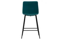 Miliboo Tabouret De Bar-Tabourets de bar design en velours bleu pétrole H65 cm (lot de 2) MAXWELL
