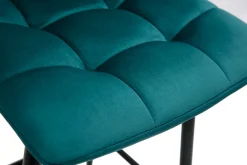 Miliboo Tabouret De Bar-Tabourets de bar design en velours bleu pétrole H65 cm (lot de 2) MAXWELL