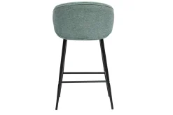 Miliboo Tabouret De Bar-Tabourets de bar design en tissu effet velours texturé céladon et métal noir (lot de 2) ROSALIE