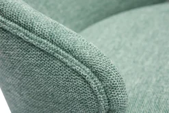 Miliboo Tabouret De Bar-Tabourets de bar design en tissu effet velours texturé céladon et métal noir (lot de 2) ROSALIE