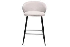 Miliboo Tabouret De Bar-Tabourets de bar design en tissu effet velours texturé beige et métal noir (lot de 2) ROSALIE