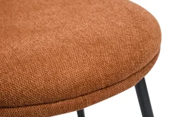 Miliboo Tabouret De Bar-Tabourets de bar design en tissu effet velours texturé terre brûlée et métal noir (lot de 2) ROSALIE