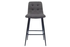 Miliboo Tabouret De Bar-Tabourets de bar design en tissu gris et métal H65 cm (lot de 2) ESCAPE