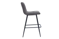 Miliboo Tabouret De Bar-Tabourets de bar design en tissu gris et métal H65 cm (lot de 2) ESCAPE