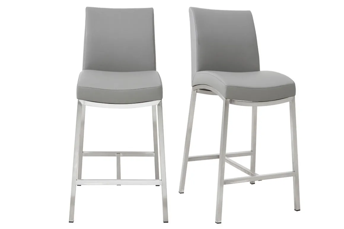 Miliboo Tabouret De Bar-Tabourets de bar design gris clair H70 cm (lot de 2) OLLY