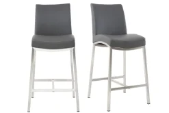 Miliboo Tabouret De Bar-Tabourets de bar design gris foncé H70 cm (lot de 2) OLLY