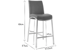 Miliboo Tabouret De Bar-Tabourets de bar design gris foncé H70 cm (lot de 2) OLLY