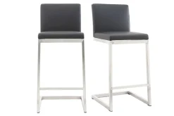 Miliboo Tabouret De Bar-Tabourets de bar design noirs avec pieds métal (lot de 2) STELLAR