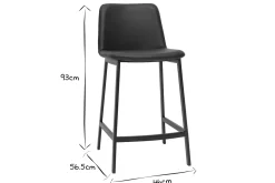 Miliboo Tabouret De Bar-Tabourets de bar design noirs H66 cm (lot de 2) ARSENE