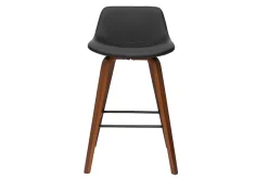 Miliboo Tabouret De Bar-Tabourets de bar design noir et noyer H65 cm (lot de 2) NONIE
