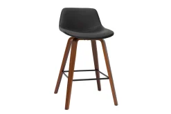 Miliboo Tabouret De Bar-Tabourets de bar design noir et noyer H65 cm (lot de 2) NONIE