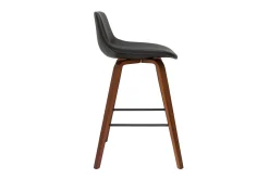 Miliboo Tabouret De Bar-Tabourets de bar design noir et noyer H65 cm (lot de 2) NONIE