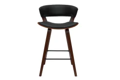Miliboo Tabouret De Bar-Tabourets de bar design noir et bois foncé H65 cm (lot de 2) SYRAH