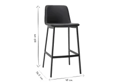 Miliboo Tabouret De Bar-Tabourets de bar design noirs H75 cm (lot de 2) ARSENE