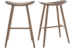Miliboo Tabouret De Bar-Tabourets de bar design noyer H72 cm (lot de 2) DEMORY